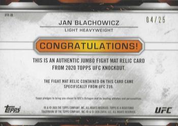 2020 Topps UFC Knockout - Jumbo Fight Mat B Relics Purple #JFR-JB Jan Blachowicz Back