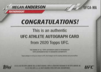 2020 Topps UFC - UFC Athlete Autographs #UFCA-MA Megan Anderson Back
