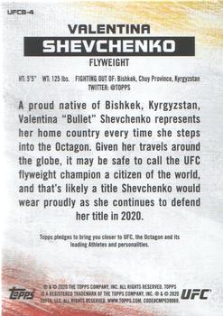 2020 Topps UFC - Bloodlines #UFCB-4 Valentina Shevchenko Back