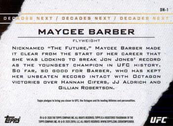 2020 Topps UFC - Decade’s Next #DN-1 Maycee Barber Back