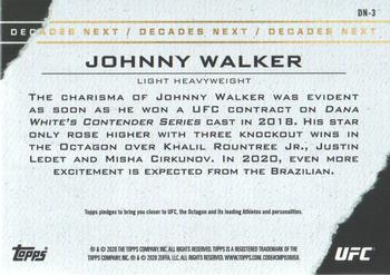 2020 Topps UFC - Decade’s Next #DN-3 Johnny Walker Back