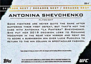 2020 Topps UFC - Decade’s Next #DN-4 Antonina Shevchenko Back