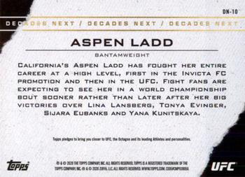 2020 Topps UFC - Decade’s Next #DN-10 Aspen Ladd Back