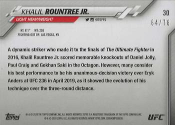 2020 Topps UFC - Independence Day #30 Khalil Rountree Jr. Back