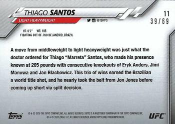 2020 Topps UFC - Black #11 Thiago Santos Back