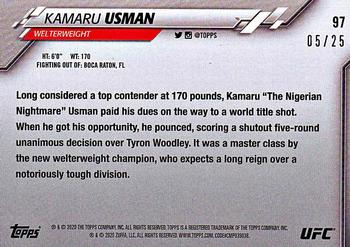 2020 Topps UFC - Camo #97 Kamaru Usman Back
