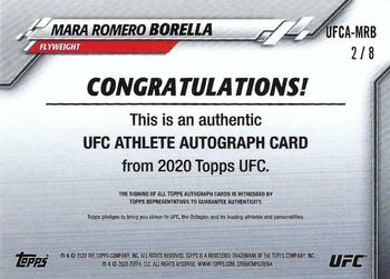 2020 Topps UFC - UFC Athlete Autographs Red #UFCA-MRB Mara Romero Borella Back