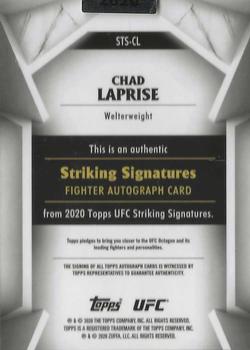 2020 Topps UFC Striking Signatures - Fighter Autographs #STS-CL Chad Laprise Back