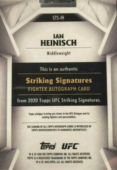 2020 Topps UFC Striking Signatures - Fighter Autographs #STS-IH Ian Heinisch Back