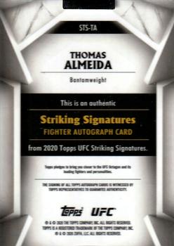 2020 Topps UFC Striking Signatures - Fighter Autographs #STS-TA Thomas Almeida Back