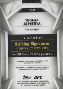 2020 Topps UFC Striking Signatures - Fighter Autographs Orange #STS-TA Thomas Almeida Back
