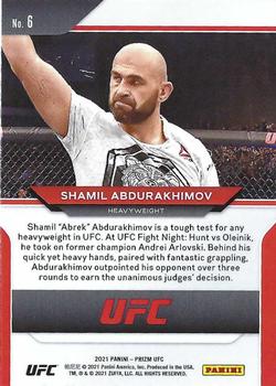 2021 Panini Prizm UFC #6 Shamil Abdurakhimov Back