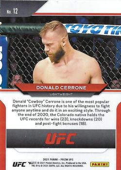 2021 Panini Prizm UFC #12 Donald Cerrone Back