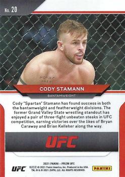 2021 Panini Prizm UFC #20 Cody Stamann Back