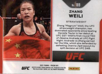 2021 Panini Prizm UFC #189 Zhang Weili Back