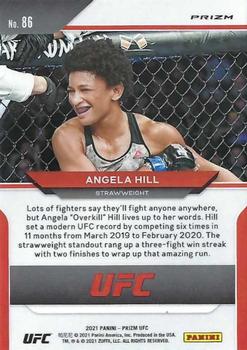 2021 Panini Prizm UFC - Green Prizms #86 Angela Hill Back