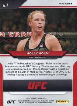 2021 Panini Prizm UFC - Silver Prizms #4 Holly Holm Back