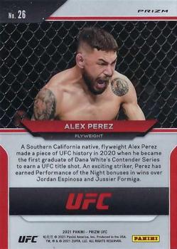 2021 Panini Prizm UFC - Silver Prizms #26 Alex Perez Back