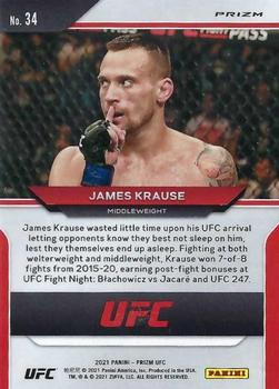 2021 Panini Prizm UFC - Silver Prizms #34 James Krause Back
