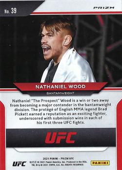 2021 Panini Prizm UFC - Silver Prizms #39 Nathaniel Wood Back