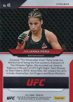 2021 Panini Prizm UFC - Silver Prizms #45 Julianna Pena Back