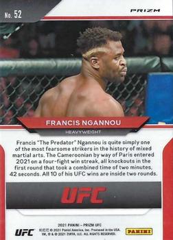 2021 Panini Prizm UFC - Silver Prizms #52 Francis Ngannou Back
