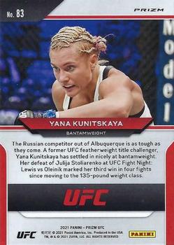 2021 Panini Prizm UFC - Silver Prizms #83 Yana Kunitskaya Back