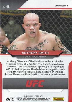 2021 Panini Prizm UFC - Silver Prizms #96 Anthony Smith Back