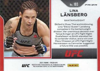2021 Panini Prizm UFC - Silver Prizms #103 Lina Lansberg Back
