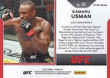 2021 Panini Prizm UFC - Silver Prizms #151 Kamaru Usman Back