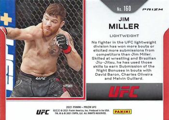 2021 Panini Prizm UFC - Silver Prizms #160 Jim Miller Back