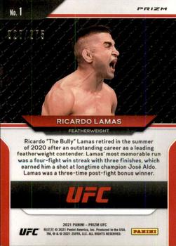 2021 Panini Prizm UFC - Red Prizms #1 Ricardo Lamas Back