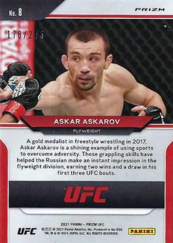 2021 Panini Prizm UFC - Red Prizms #8 Askar Askarov Back