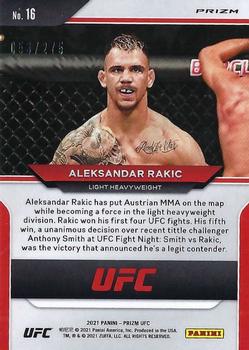 2021 Panini Prizm UFC - Red Prizms #16 Aleksandar Rakic Back