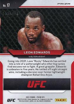 2021 Panini Prizm UFC - Red Prizms #17 Leon Edwards Back