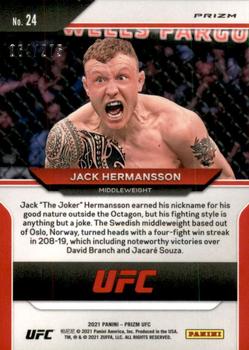 2021 Panini Prizm UFC - Red Prizms #24 Jack Hermansson Back