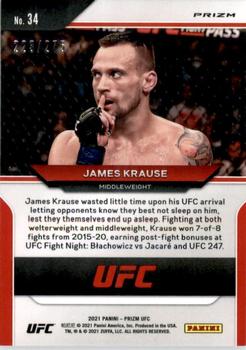 2021 Panini Prizm UFC - Red Prizms #34 James Krause Back