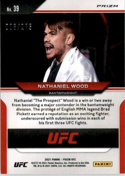 2021 Panini Prizm UFC - Red Prizms #39 Nathaniel Wood Back