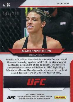2021 Panini Prizm UFC - Red Prizms #76 Mackenzie Dern Back
