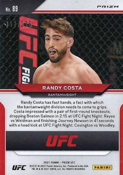 2021 Panini Prizm UFC - Red Prizms #89 Randy Costa Back