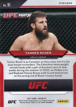 2021 Panini Prizm UFC - Red Prizms #91 Tanner Boser Back