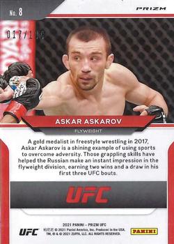 2021 Panini Prizm UFC - Blue Prizms #8 Askar Askarov Back