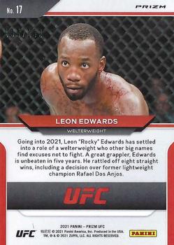 2021 Panini Prizm UFC - Blue Prizms #17 Leon Edwards Back