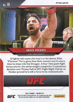 2021 Panini Prizm UFC - Blue Prizms #19 Mike Perry Back