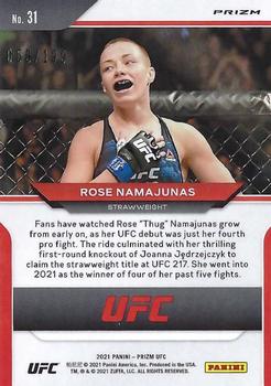 2021 Panini Prizm UFC - Blue Prizms #31 Rose Namajunas Back