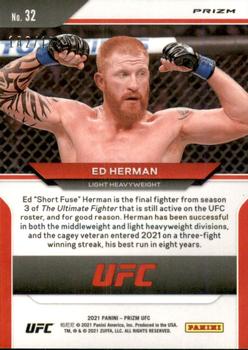 2021 Panini Prizm UFC - Blue Prizms #32 Ed Herman Back