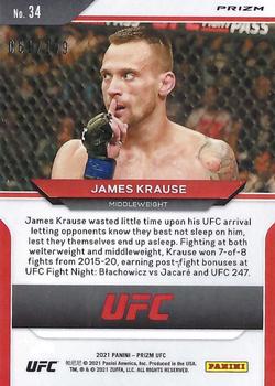 2021 Panini Prizm UFC - Blue Prizms #34 James Krause Back