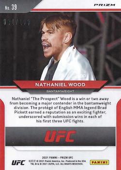 2021 Panini Prizm UFC - Blue Prizms #39 Nathaniel Wood Back
