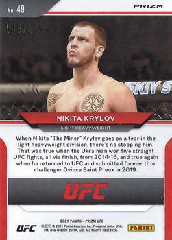 2021 Panini Prizm UFC - Blue Prizms #49 Nikita Krylov Back