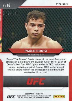 2021 Panini Prizm UFC - Blue Prizms #69 Paulo Costa Back